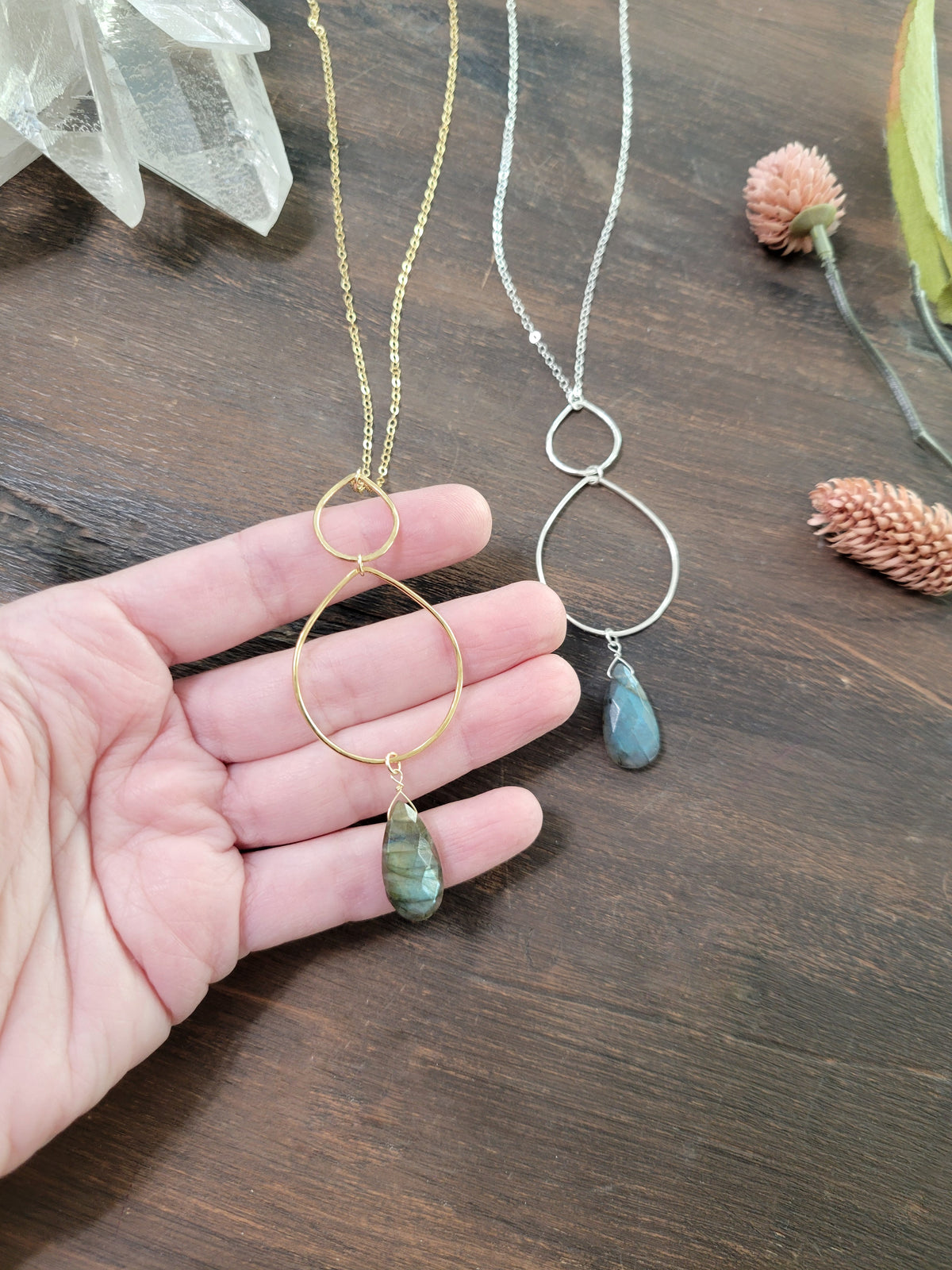 Labradorite Long Dainty Necklace