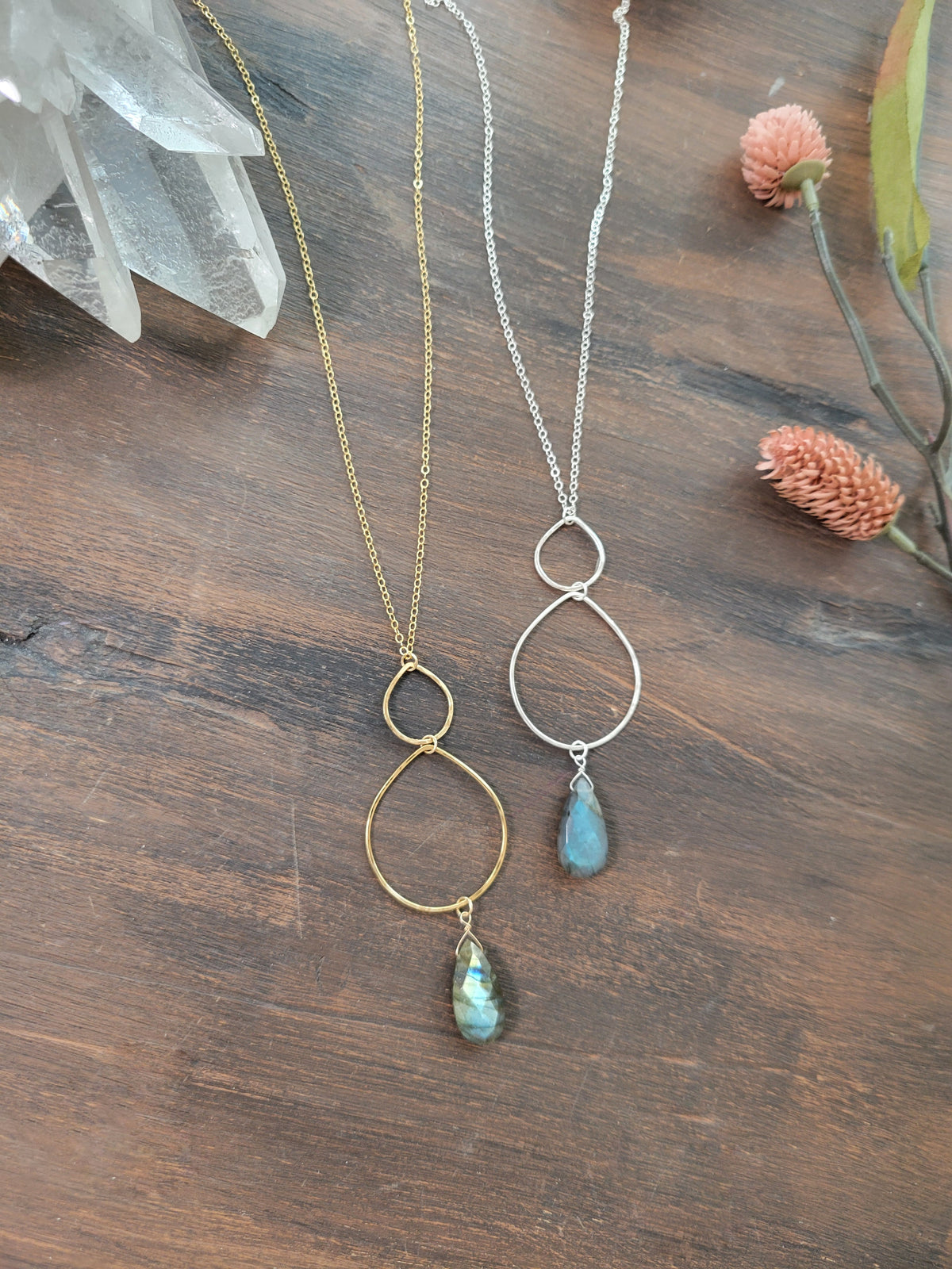 Labradorite Long Dainty Necklace