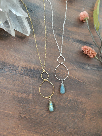 Labradorite Long Dainty Necklace