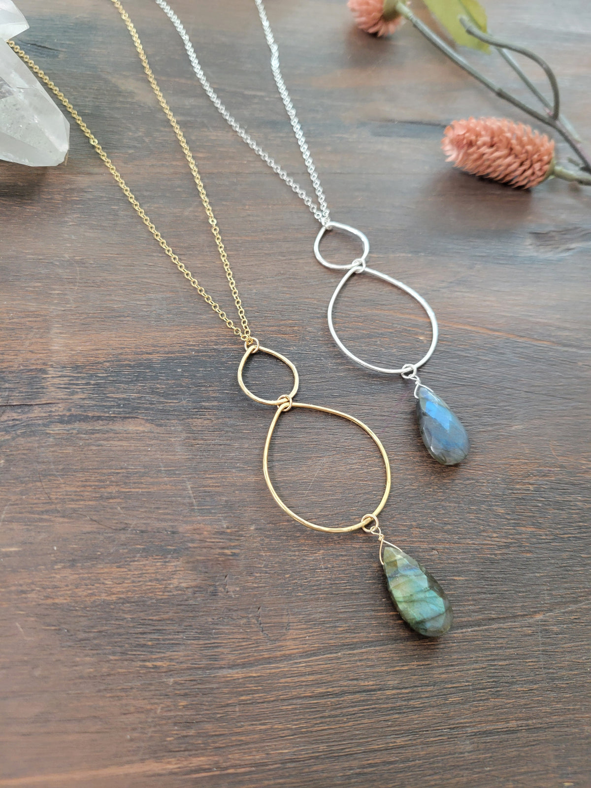 Labradorite Long Dainty Necklace