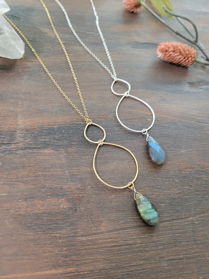 Labradorite Long Dainty Necklace