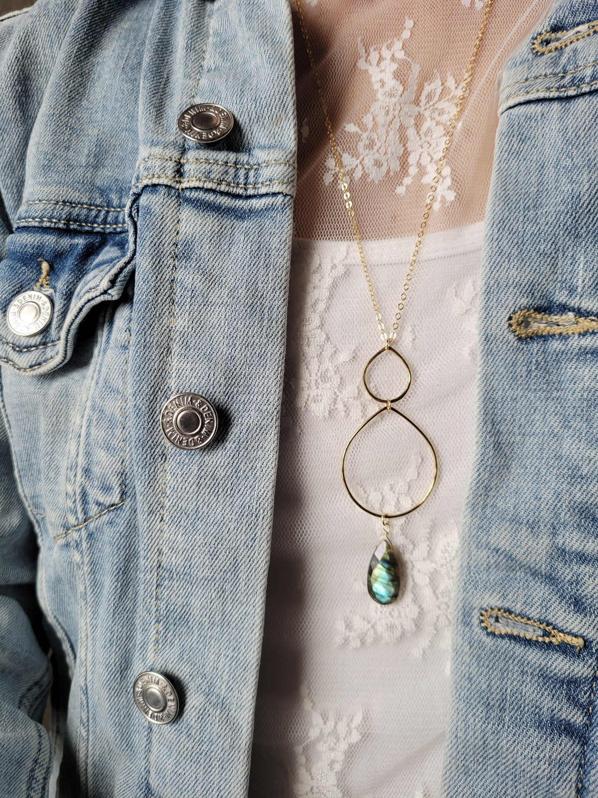 Labradorite Long Dainty Necklace