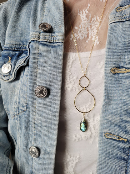 Labradorite Long Dainty Necklace