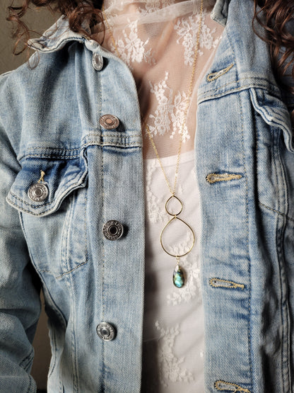 Labradorite Long Dainty Necklace
