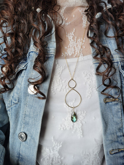 Labradorite Long Dainty Necklace