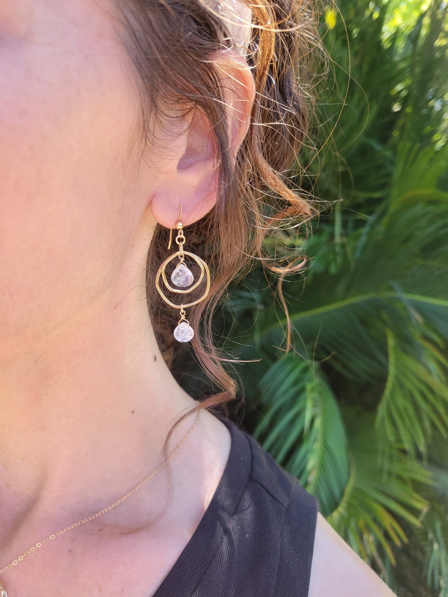 Full Moon-Stone Earrings