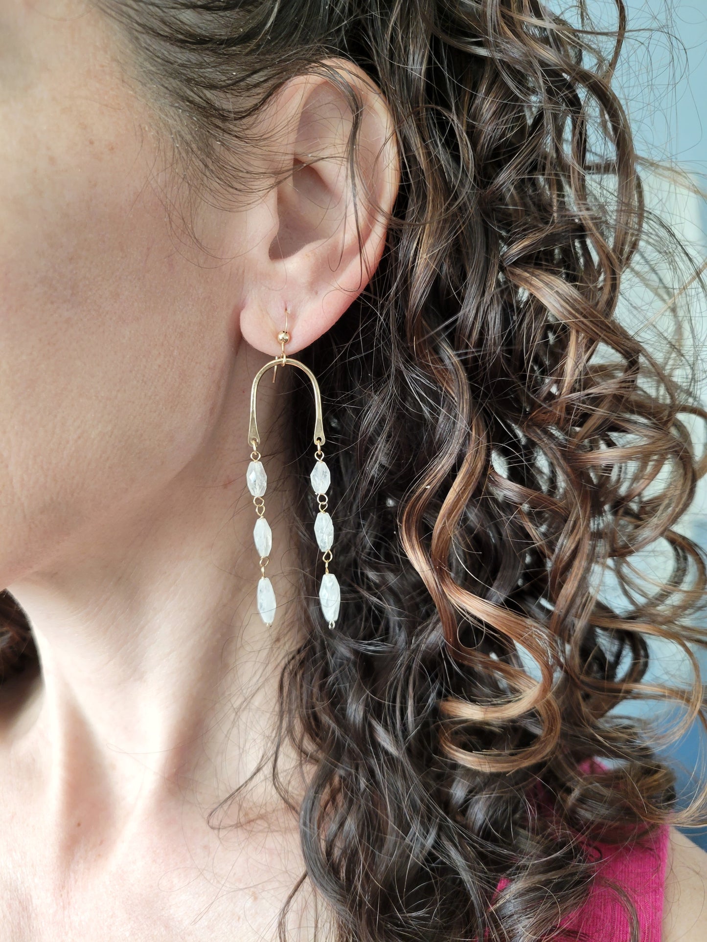 Moonstone Waterfall Earrings