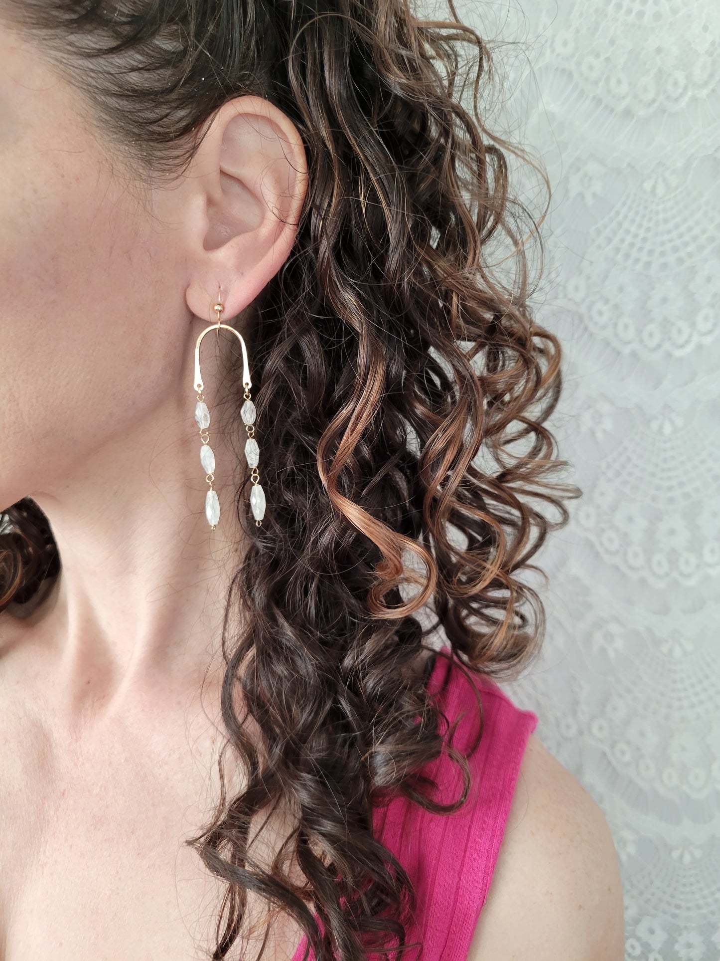 Moonstone Waterfall Earrings