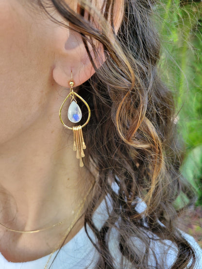 Moonstone Fringe Earrings