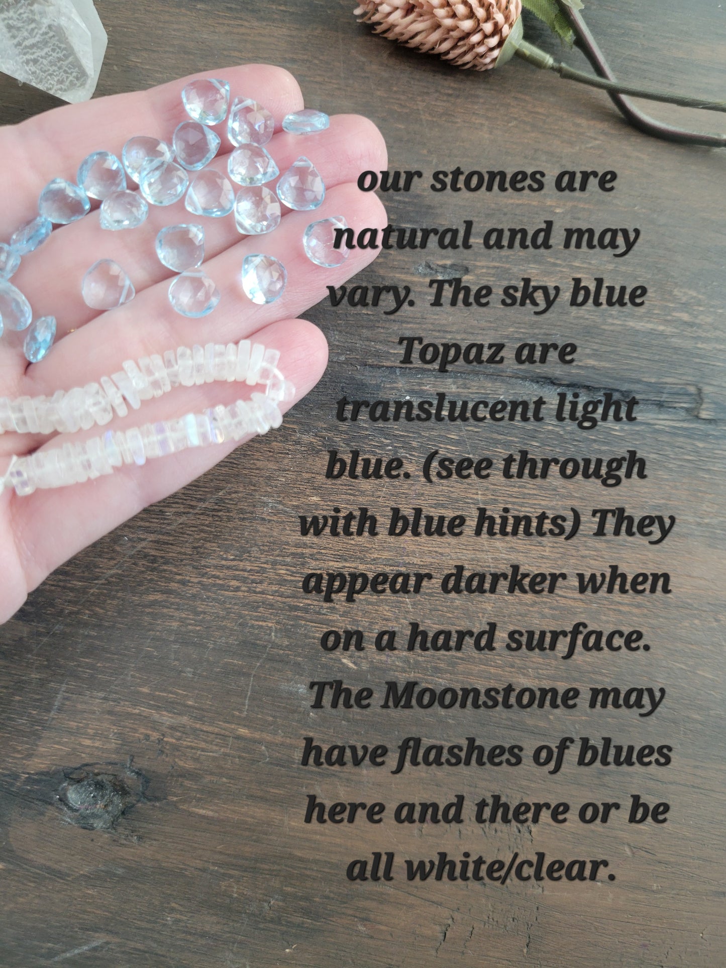 Sky Blue Topaz with Moonstone Y Necklace