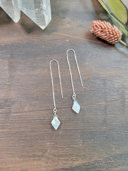 Moonstone Threader Earrings