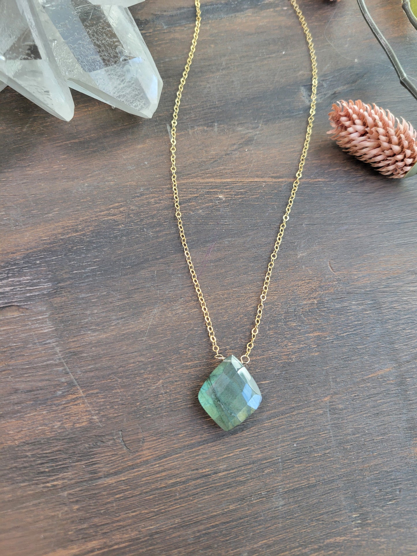 Labradorite Petal Necklace