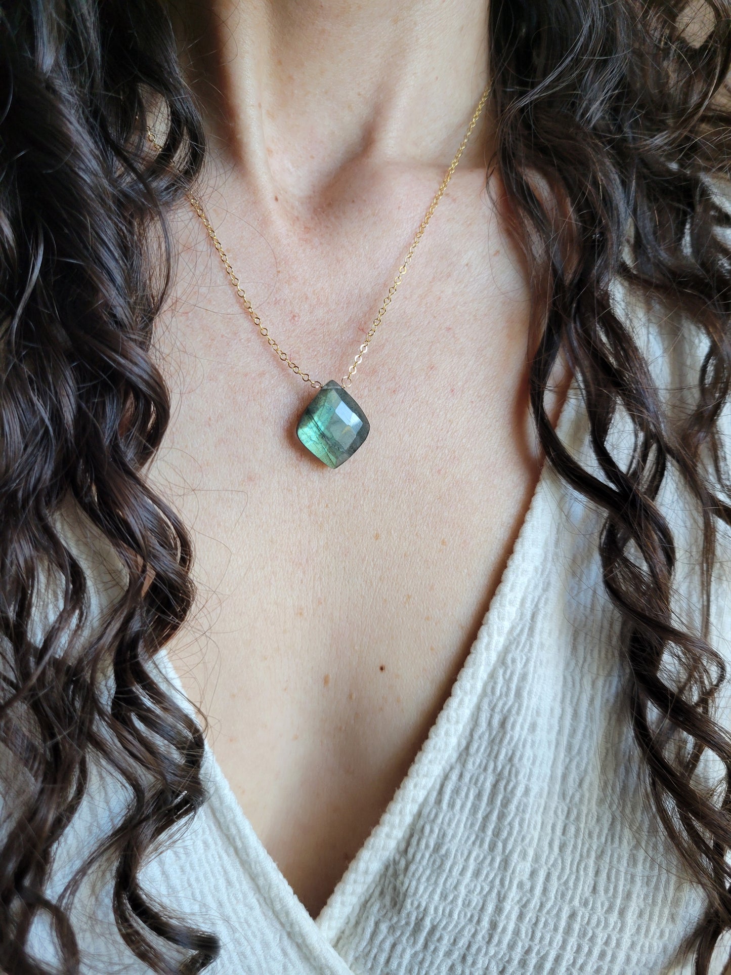 Labradorite Petal Necklace