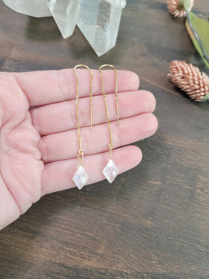 Moonstone Threader Earrings