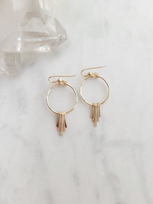 Small Circle Fringe Earrings