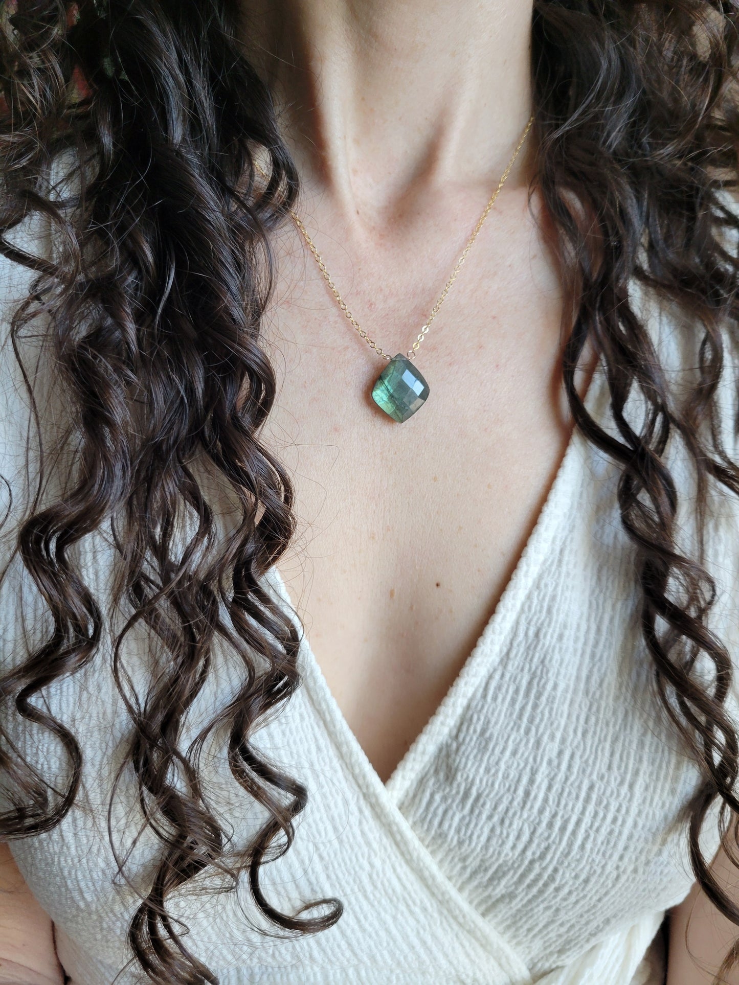 Labradorite Petal Necklace