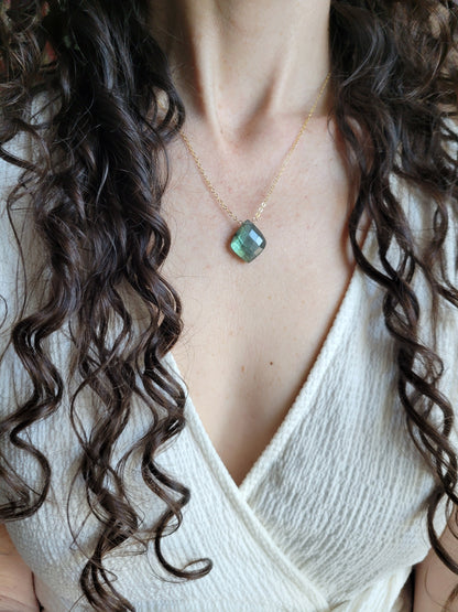 Labradorite Petal Necklace