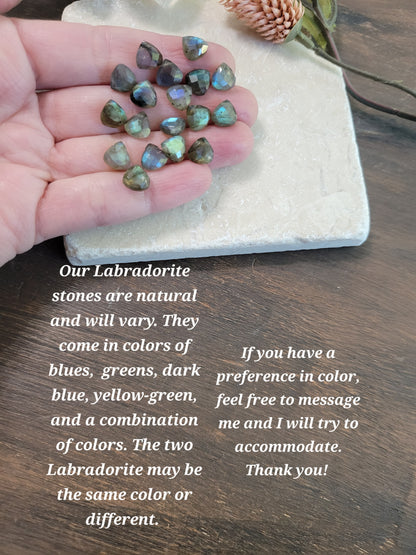 Dainty Labradorite Double Circle Necklace