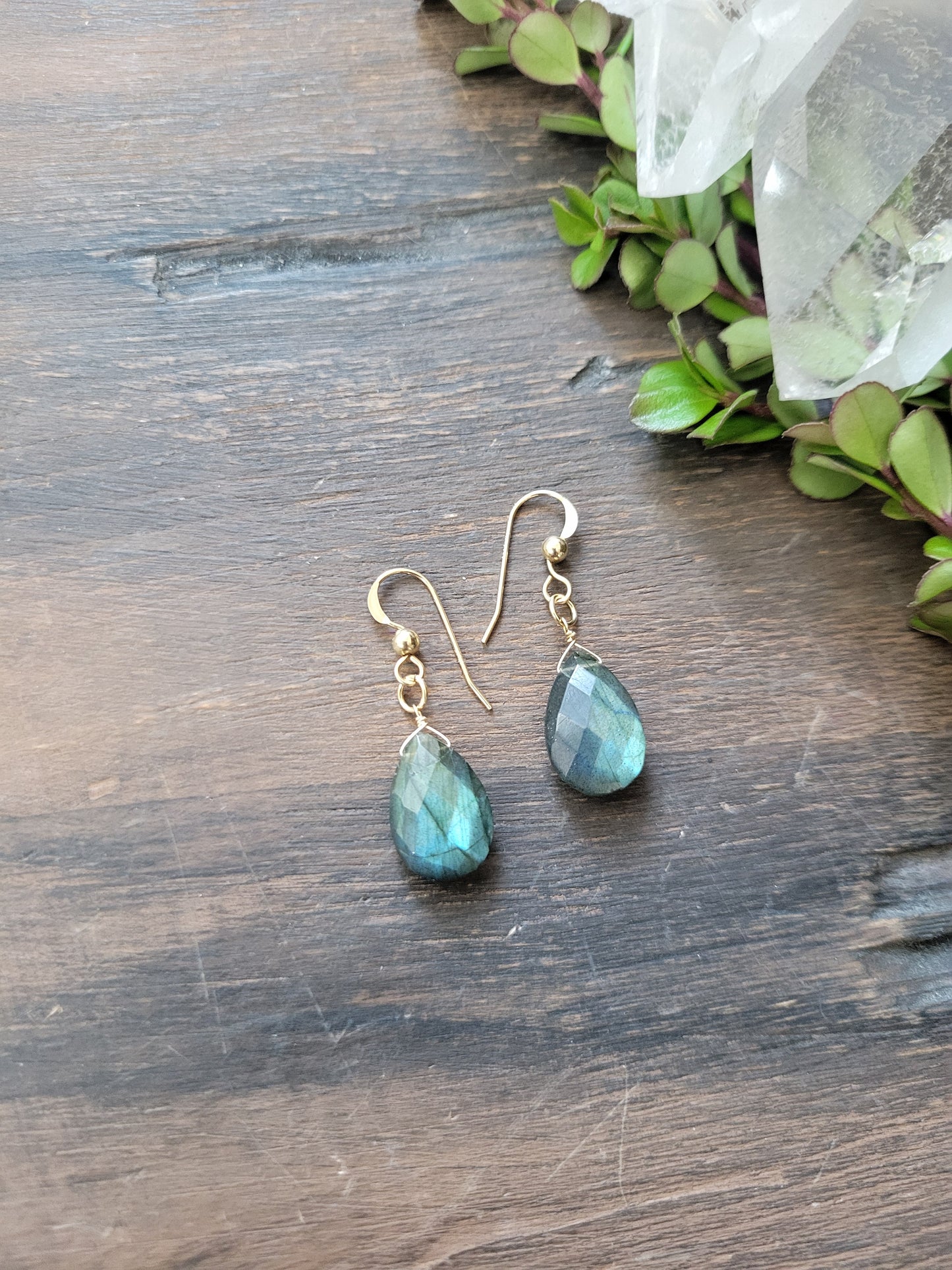 Dainty Labradorite Earrings