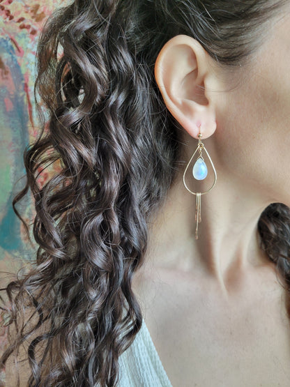 Moonstone Fringe Earrings