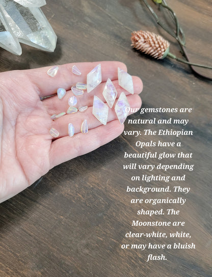 Opal Moonstone Hoop Earrings