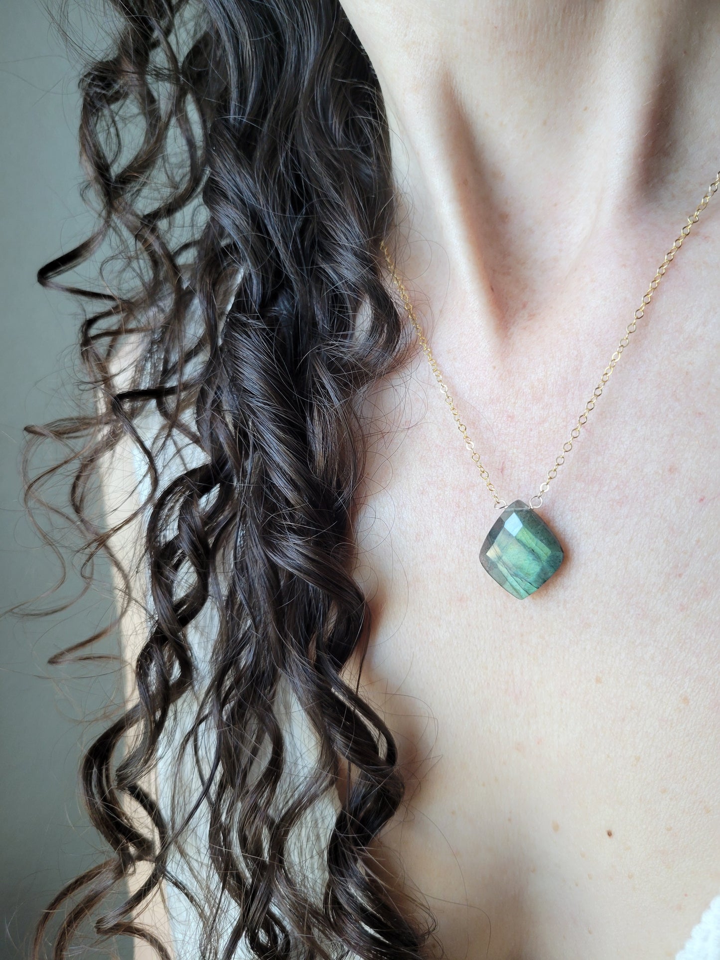 Labradorite Petal Necklace