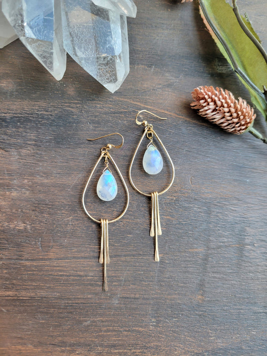 Moonstone Fringe Earrings