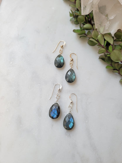 Dainty Labradorite Earrings