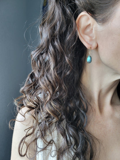 Dainty Labradorite Earrings