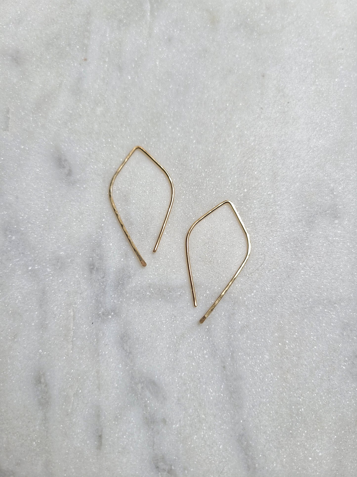 Dainty Gold Pull Through Petal Earrings