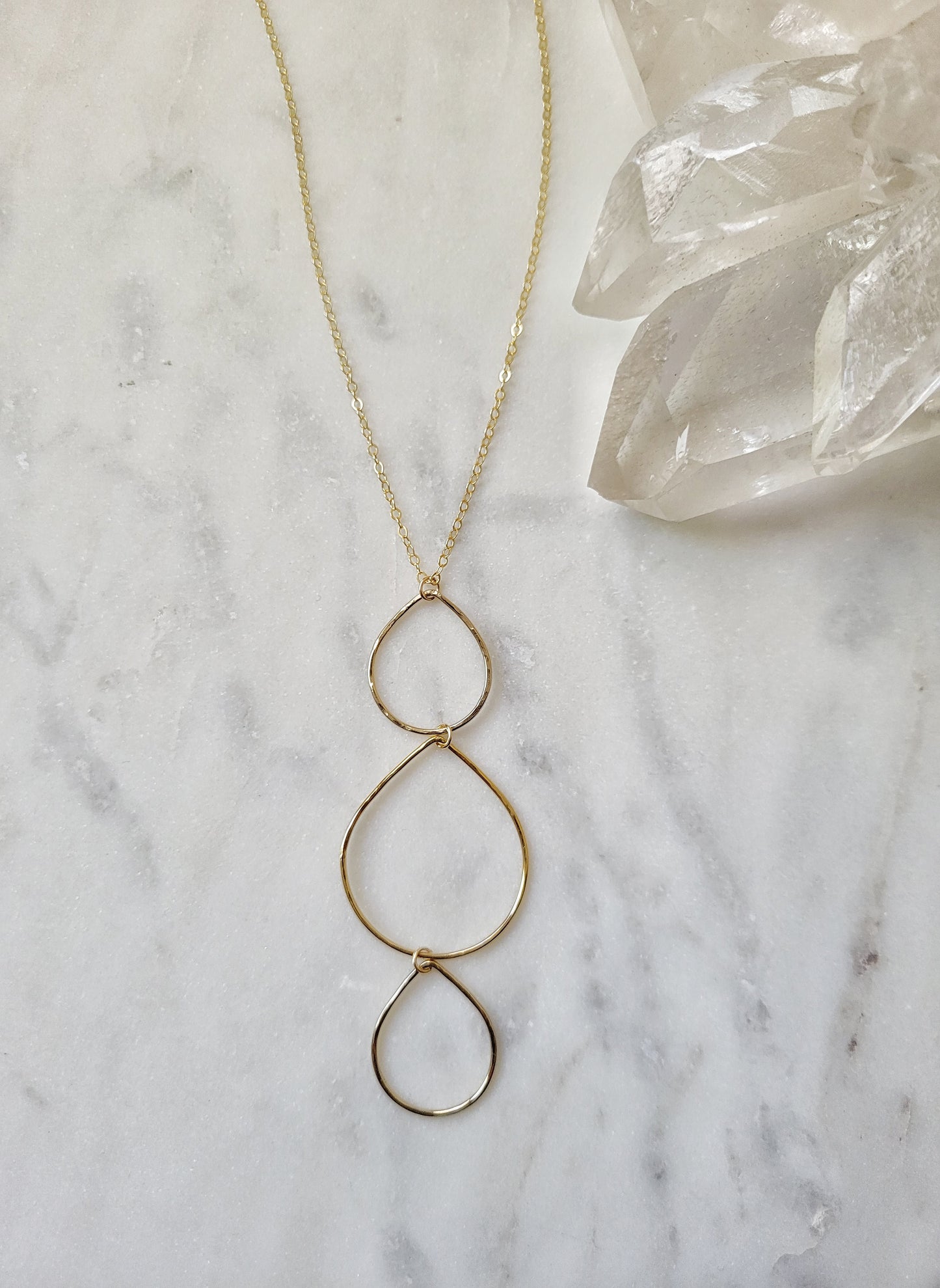 Long Triple Teardrop Necklace