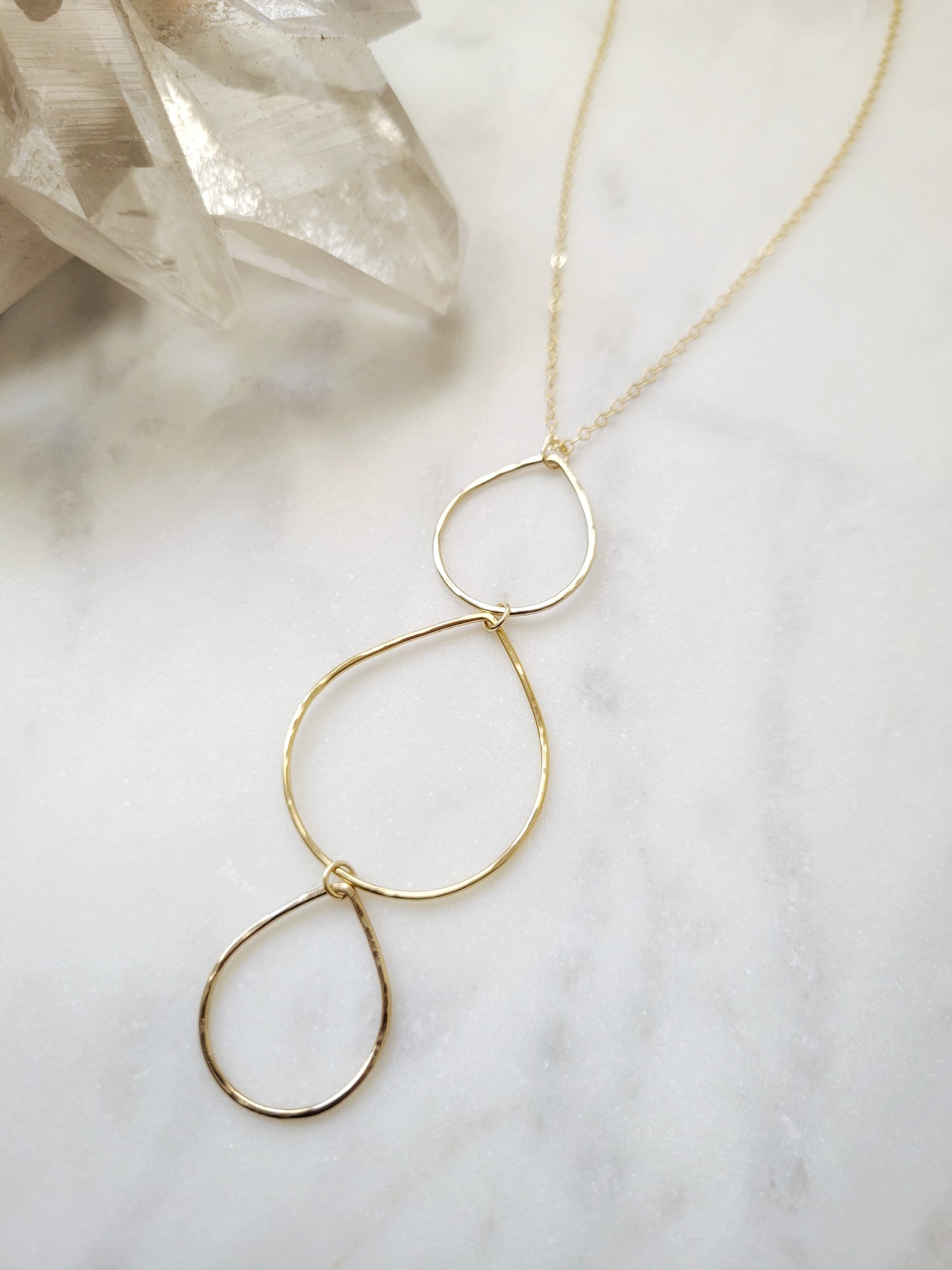 Long Triple Teardrop Necklace