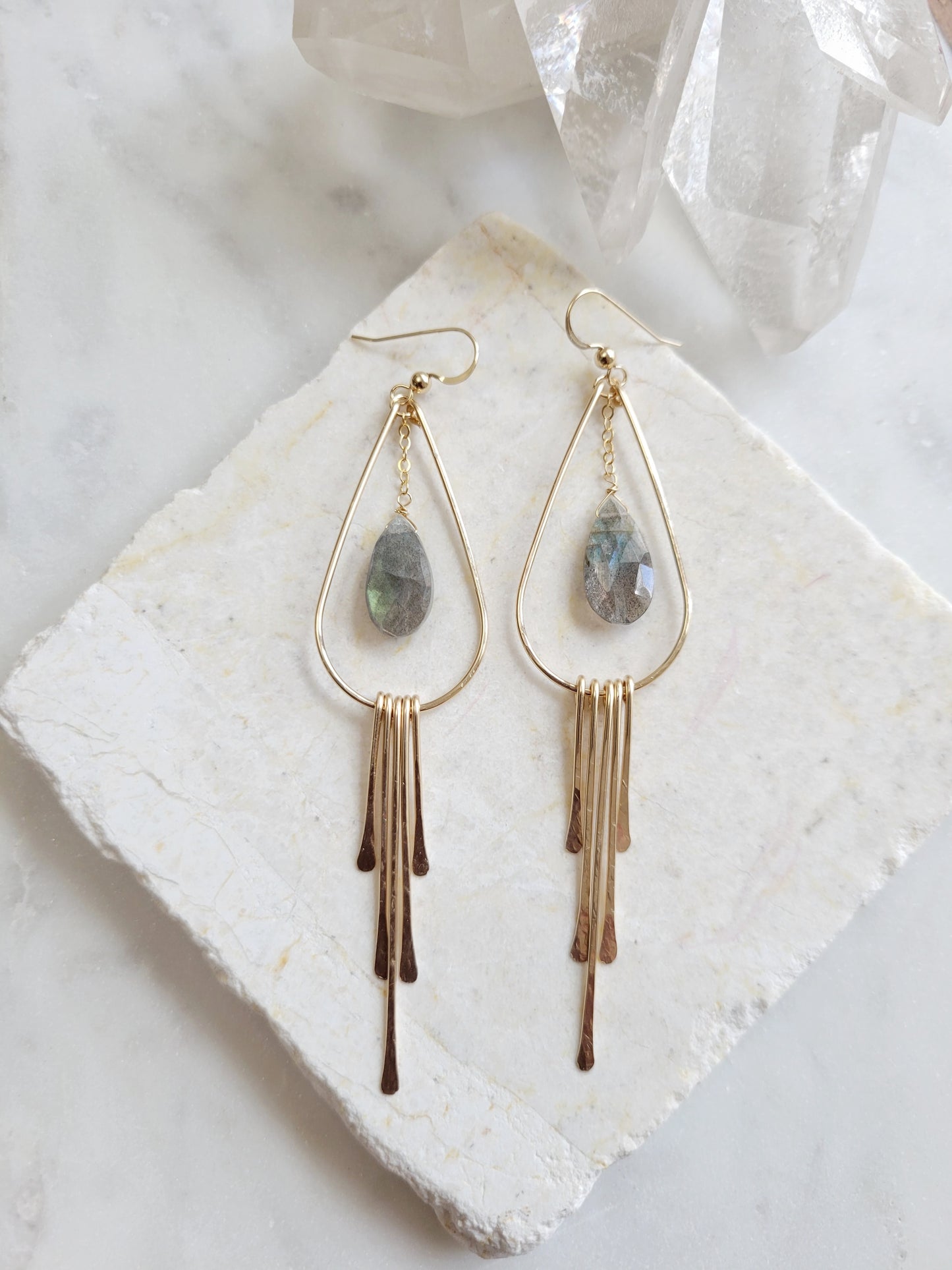 Labradorite Fringe Earrings