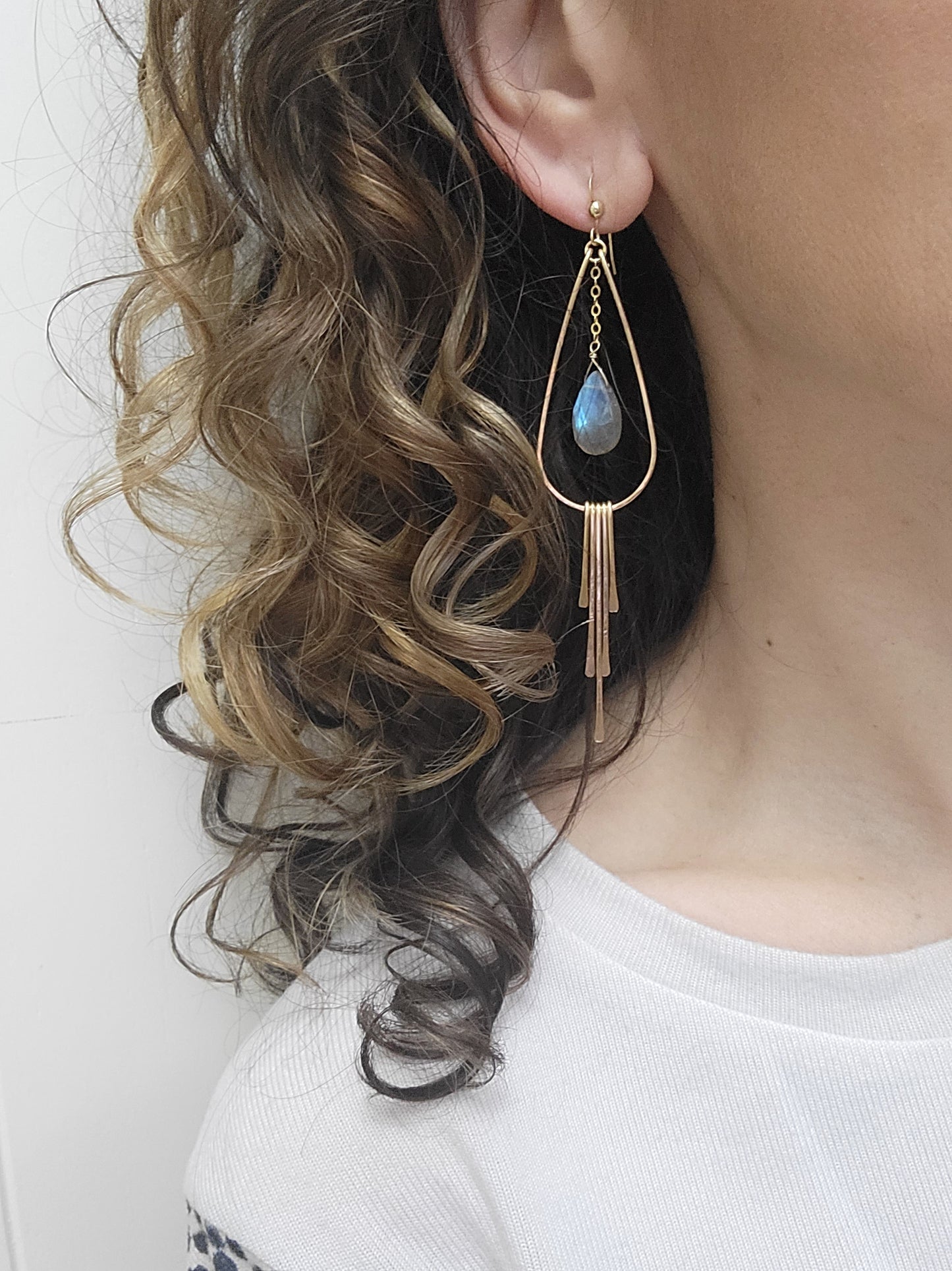 Labradorite Fringe Earrings