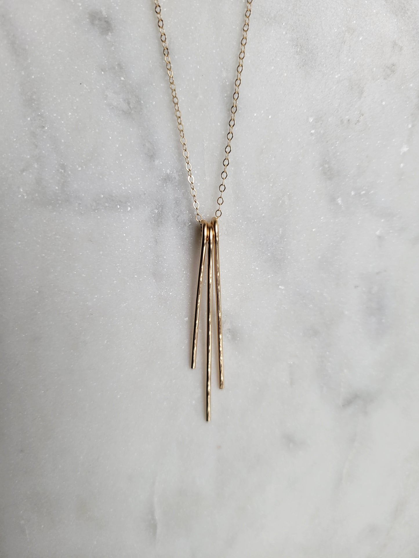 Long Gold Fringe Necklace