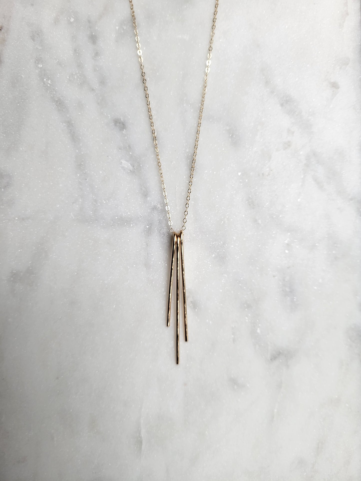 Long Gold Fringe Necklace