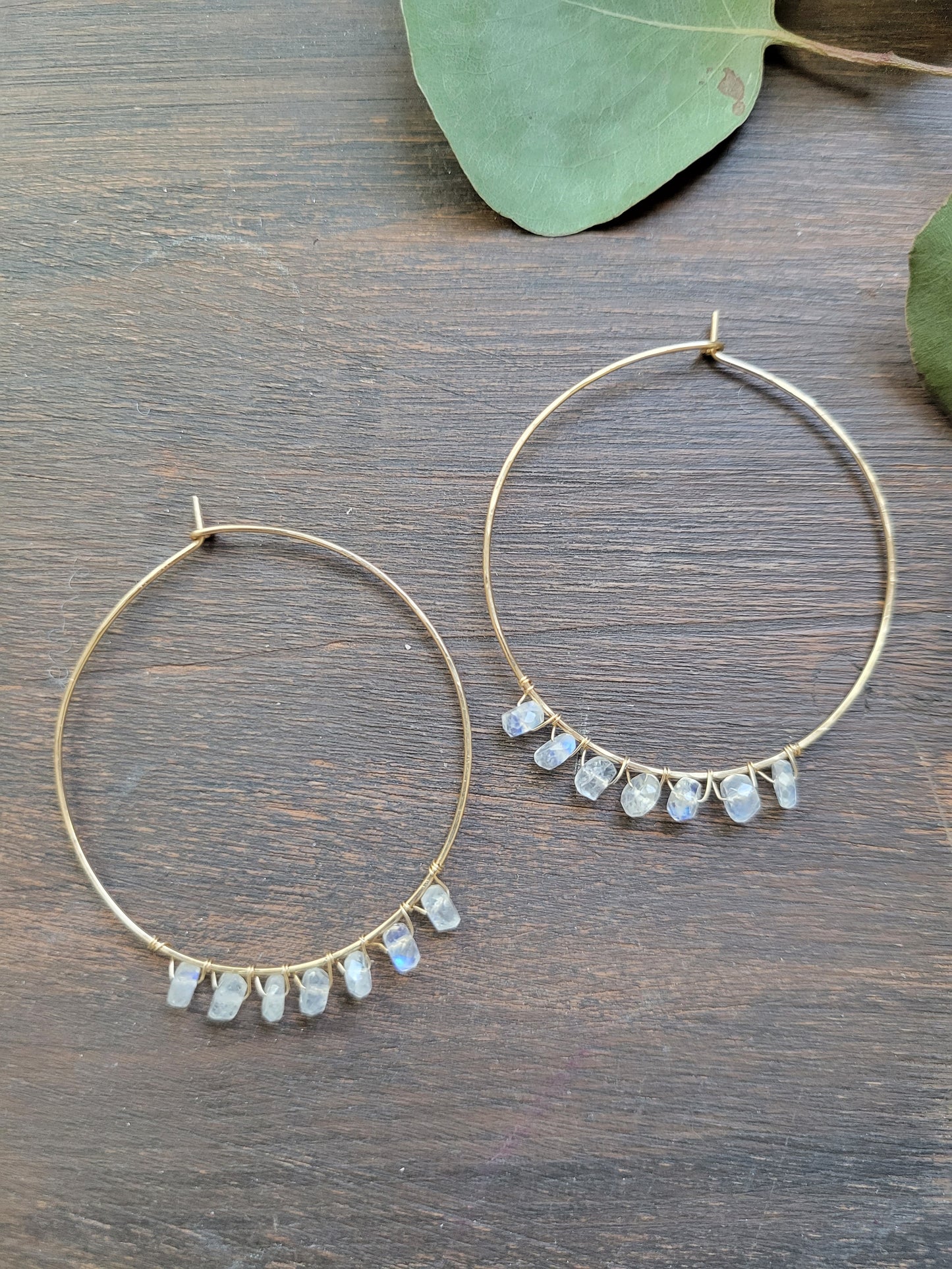 Large Gemstone Hoops