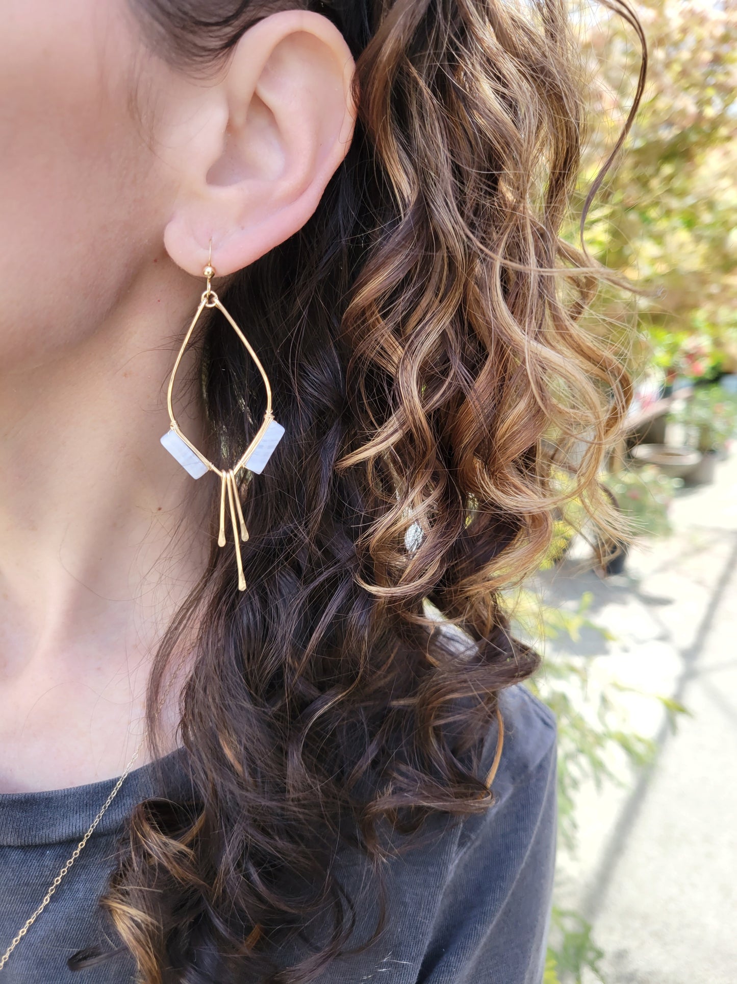 Blue Lace Agate Bloom Earrings