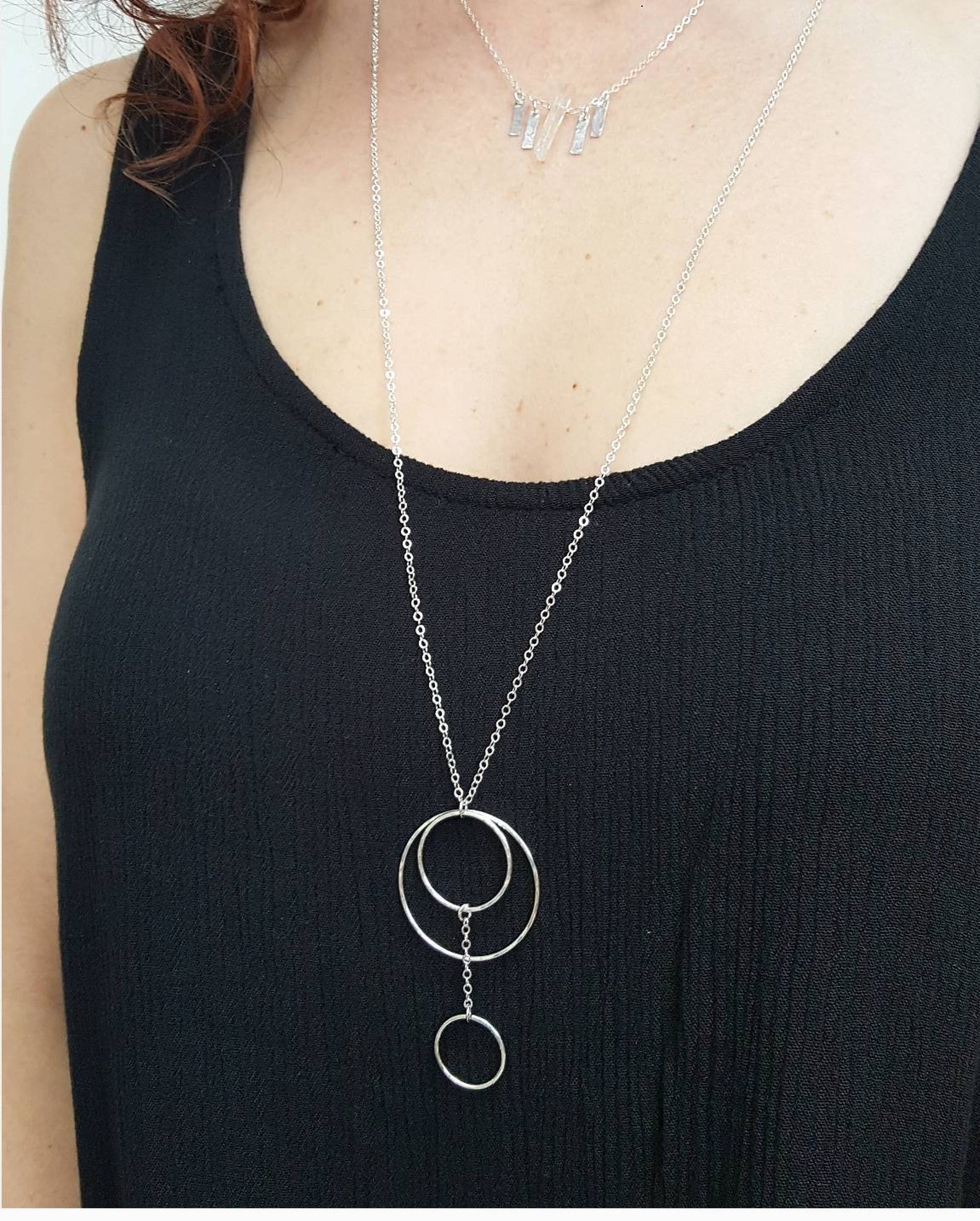 Runa | dainty silver chain with circle pendant – Rebecca Wolf Design
