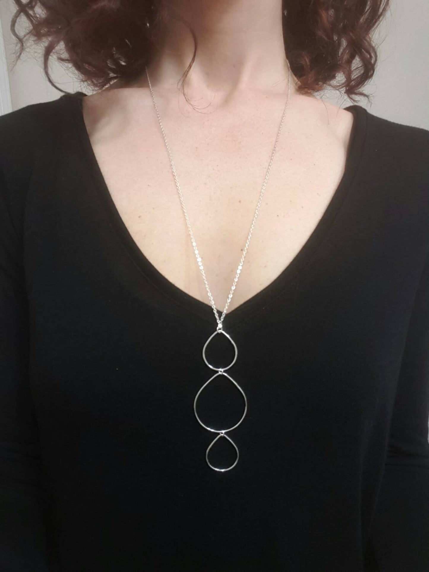 Long Triple Teardrop Necklace