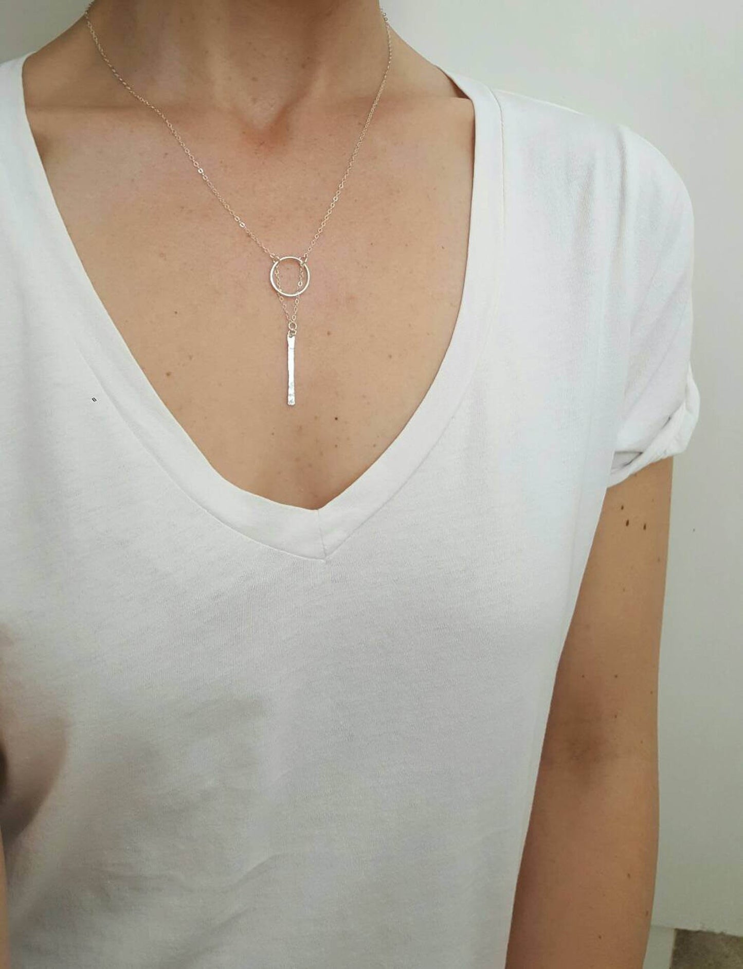 Circle Bar Y Necklace