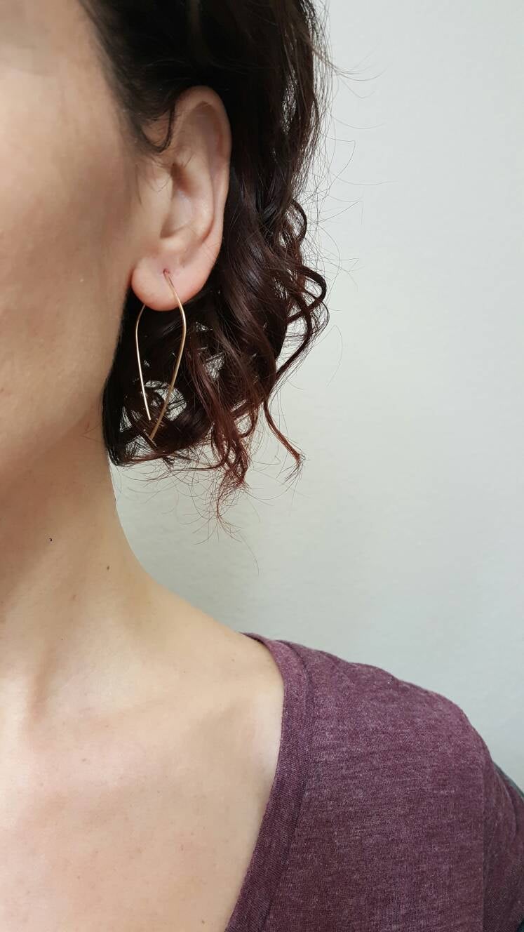 Mini pull through hoop on sale earrings