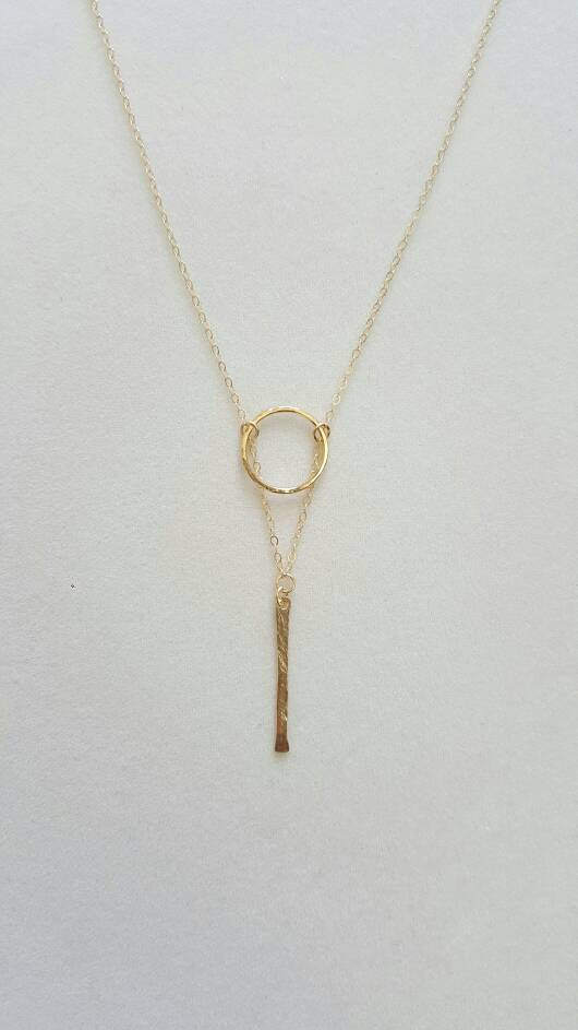 Circle Bar Y Necklace