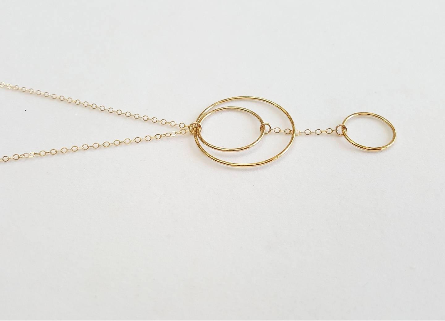 Long Multi Drop Circle Necklace