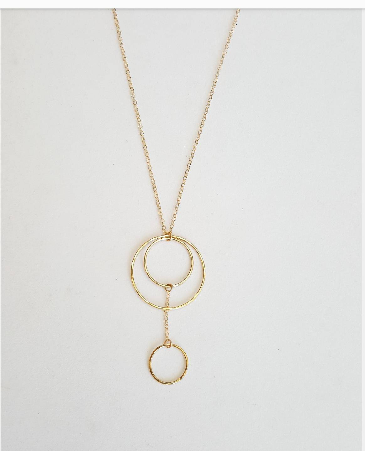 Long Multi Drop Circle Necklace