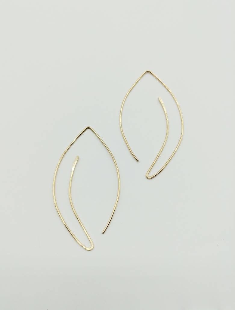 Pull Through Leaf Earrings