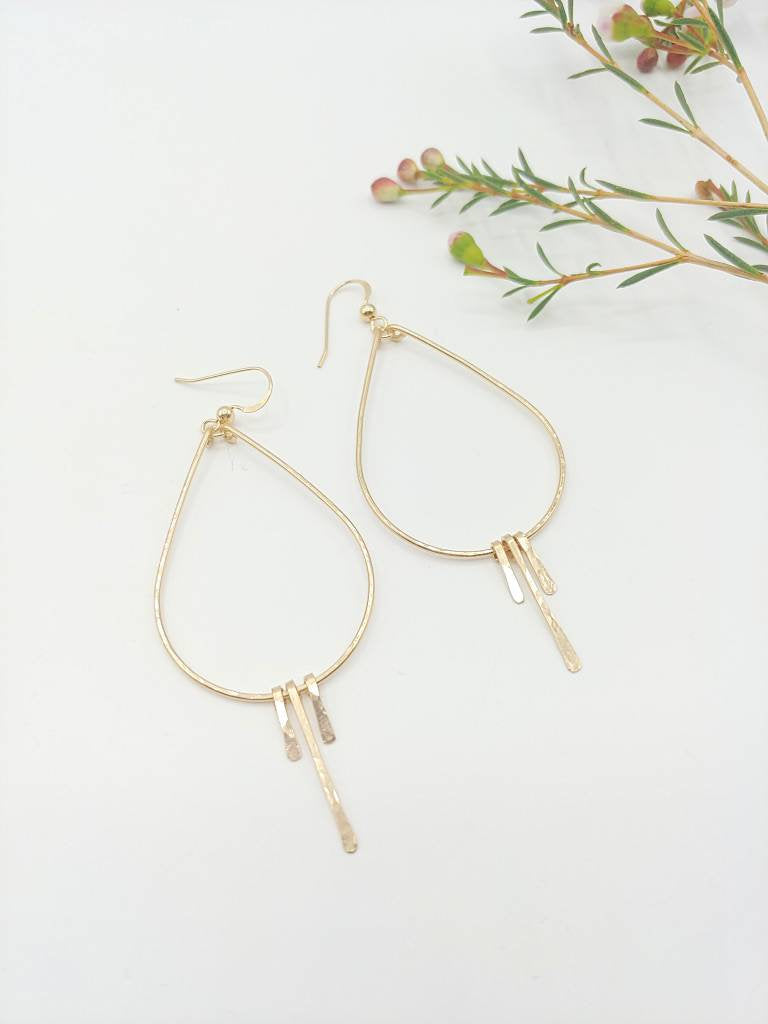 Fringe Dangle Hoop Earrings