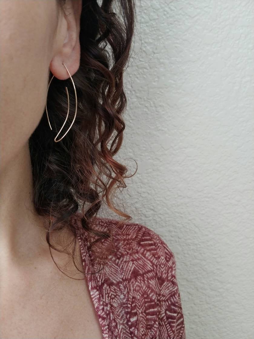 Pull Through Leaf Earrings