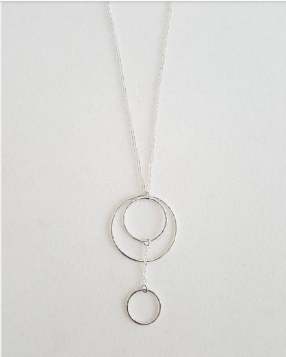 Long Multi Drop Circle Necklace