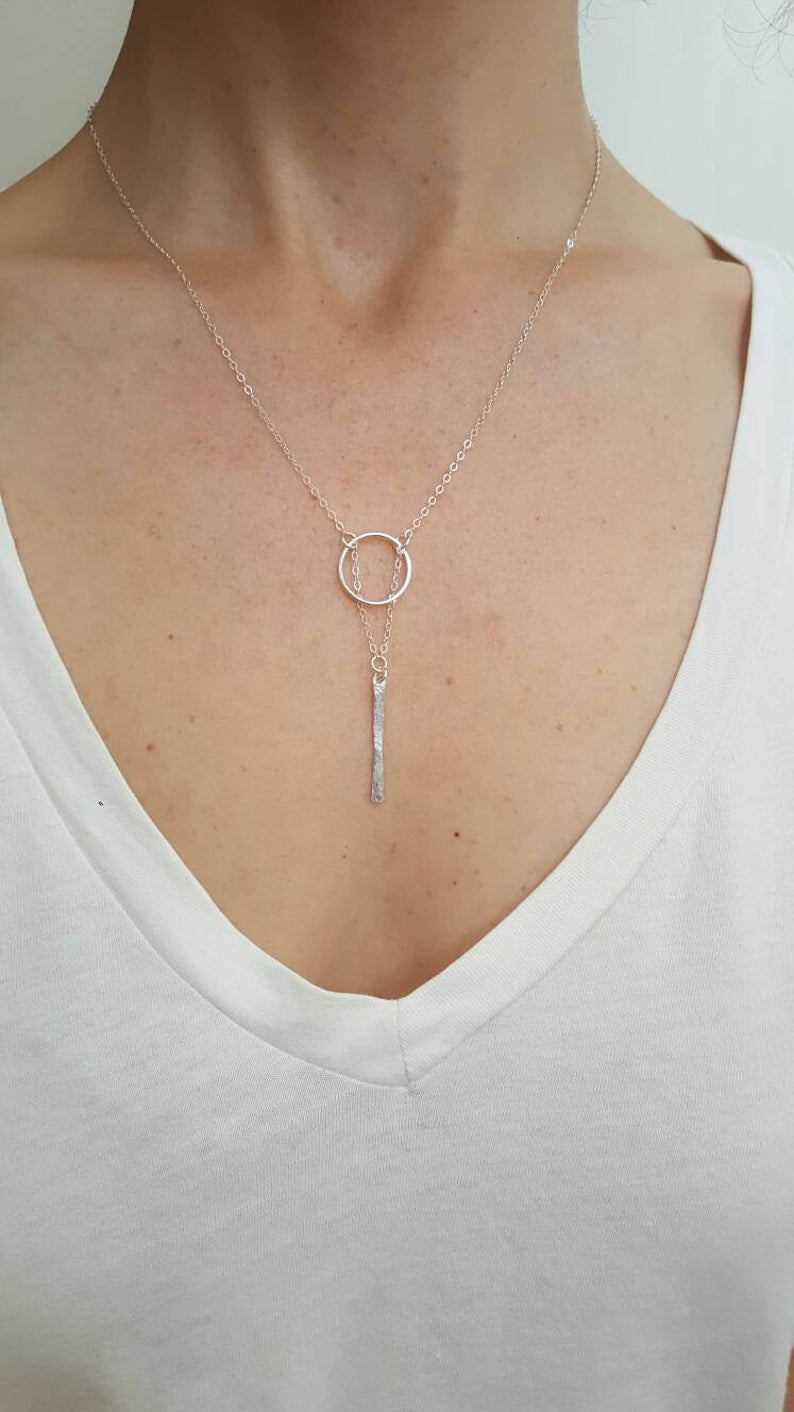 Circle Bar Y Necklace